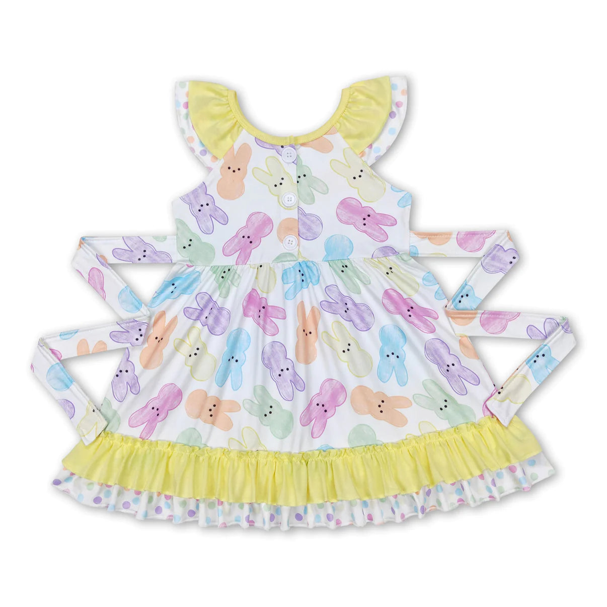 PRE-ORDER Yellow Ruffle Pastel Bunny Dress